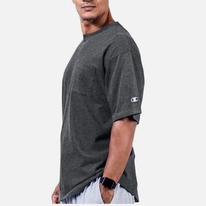 Champion Short-Sleeve Pocket T-Shirt in Charcoal Gray